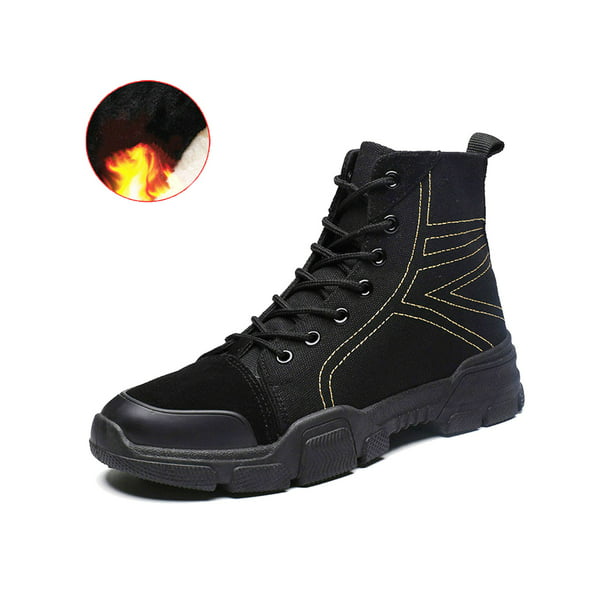 Boots Mens Casual Walking Martin Boots High Help Round Head Tactical Boots Thicken Anti-Skiing Boots Chukka Work Boots 